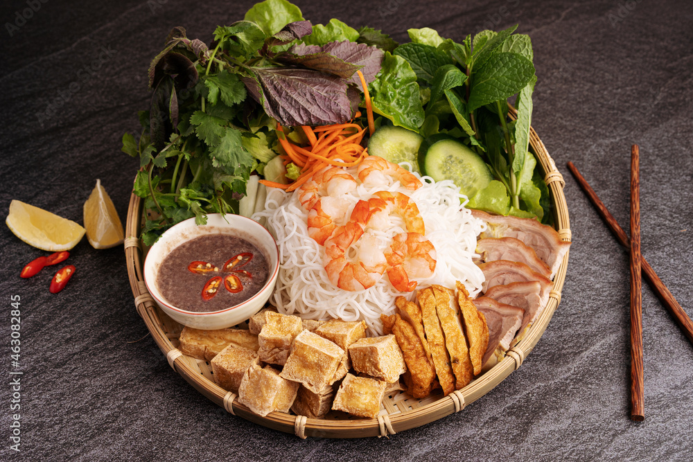 Bun Dau Mam Tom Vietnamese Traditional Dish Stock Photo Adobe Stock