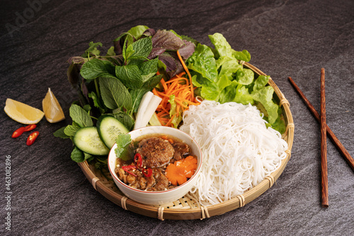 Bun Cha Ha Noi Vietnamese Traditional Dish photo