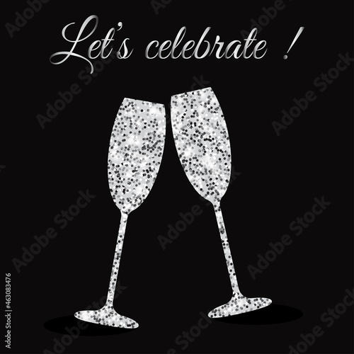 Let's celebrate !
Glitter champagne card