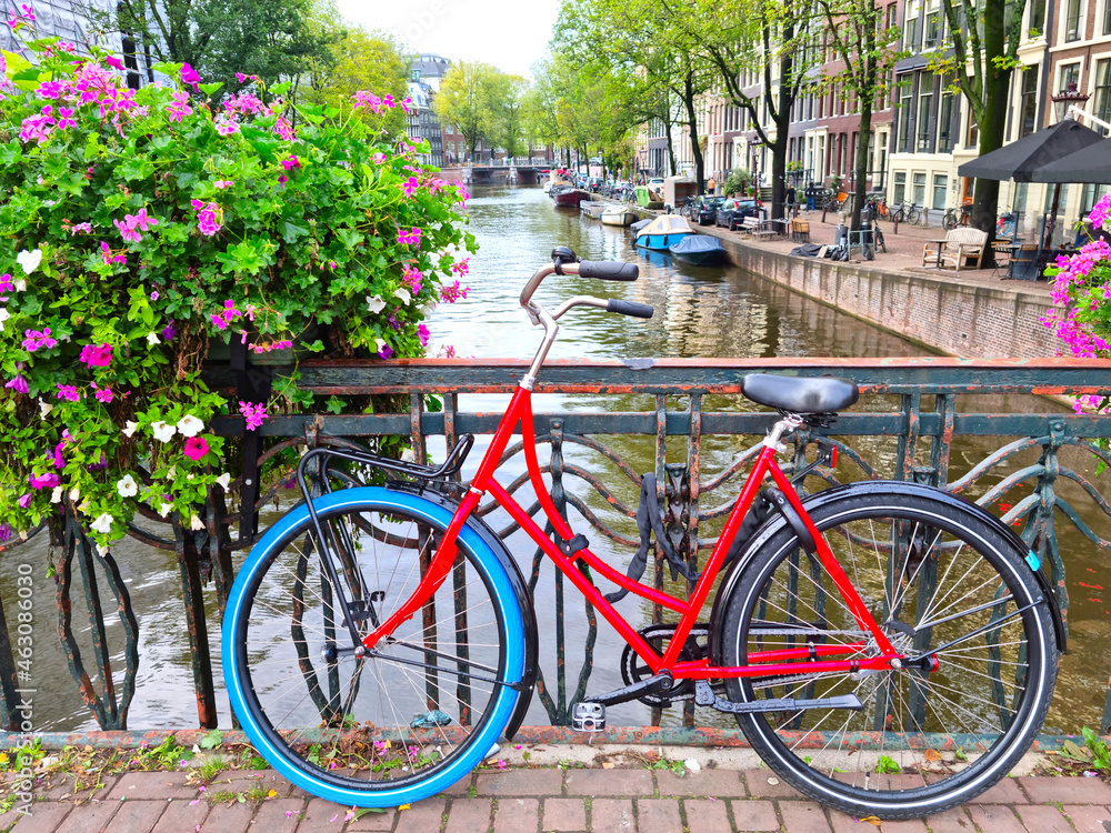 Amsterdam canal and bicycles, The Netherlands