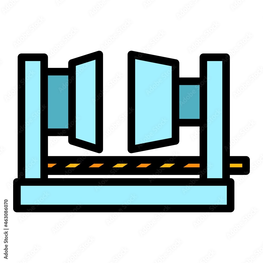 Factory press machine icon. Outline factory press machine vector icon color flat isolated Factory press machine icon. Outline factory press machine vector icon color flat isolated