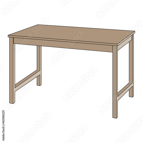 Wooden desk vector graphic illustration for school study