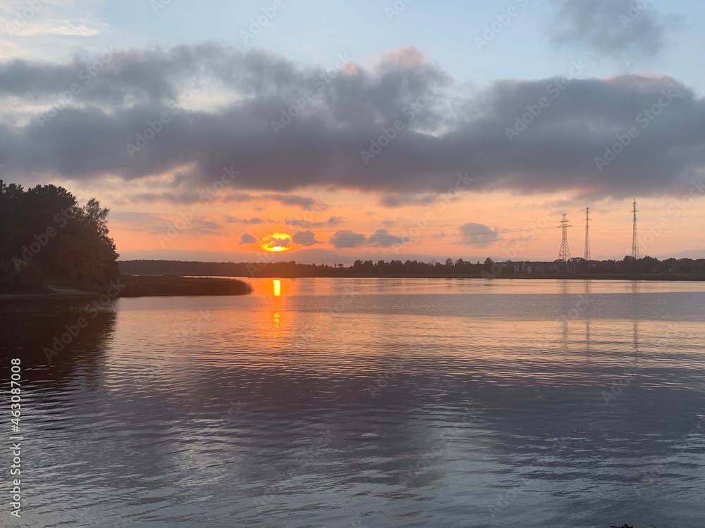 sunset over the river