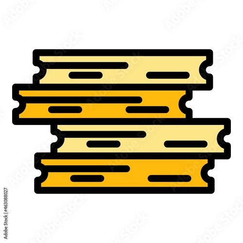 Plywood lumber icon. Outline plywood lumber vector icon color flat isolated