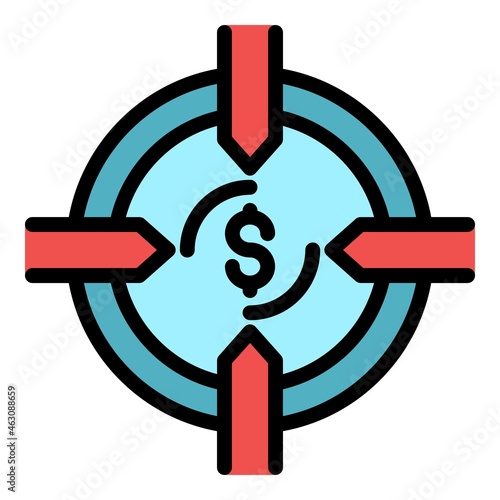 Money malware icon. Outline money malware vector icon color flat isolated