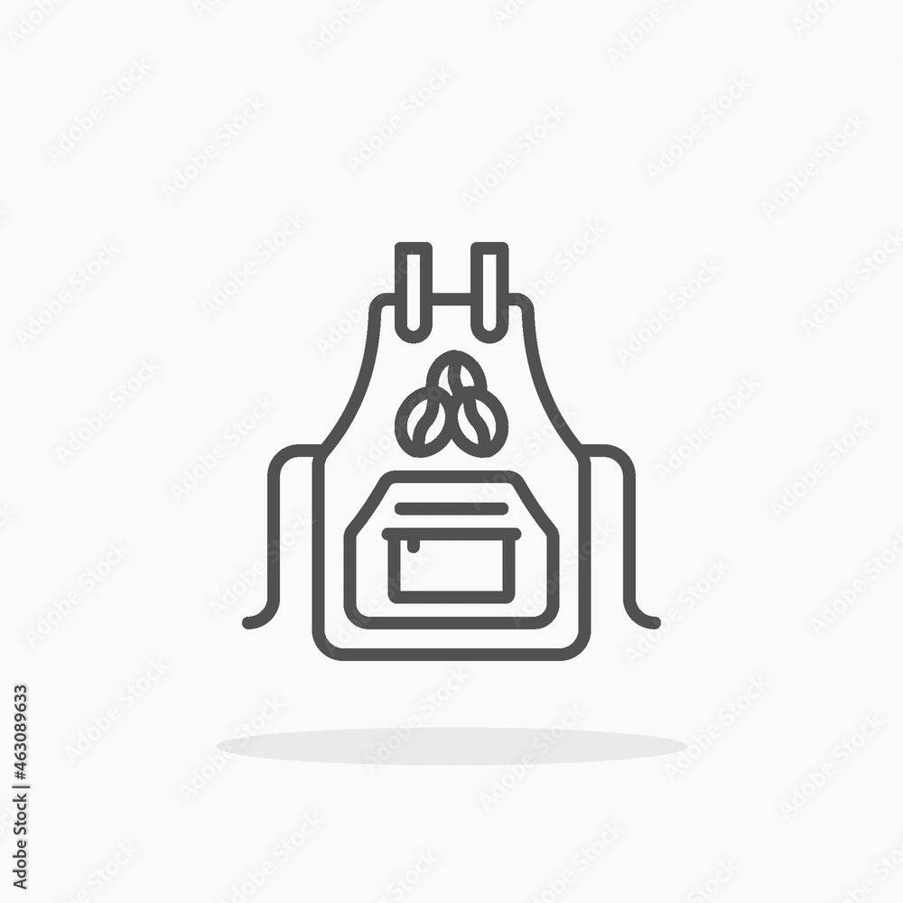 Apron Barista Coffee icon. Editable Stroke and pixel perfect. Outline style. Vector illustration. Apron Barista Coffee icon. Editable Stroke and pixel perfect. Outline style. Vector illustration.