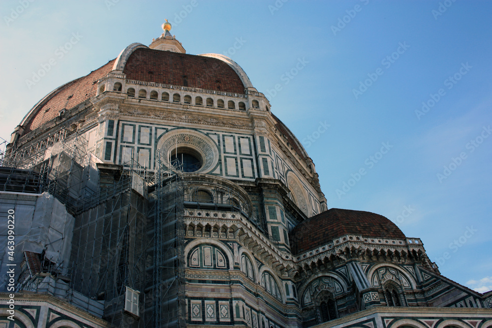 facade of florence cathedral with dome in tuscany