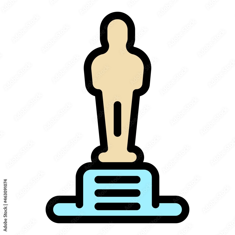 Award statue icon. Outline award statue vector icon color flat isolated Award statue icon. Outline award statue vector icon color flat isolated