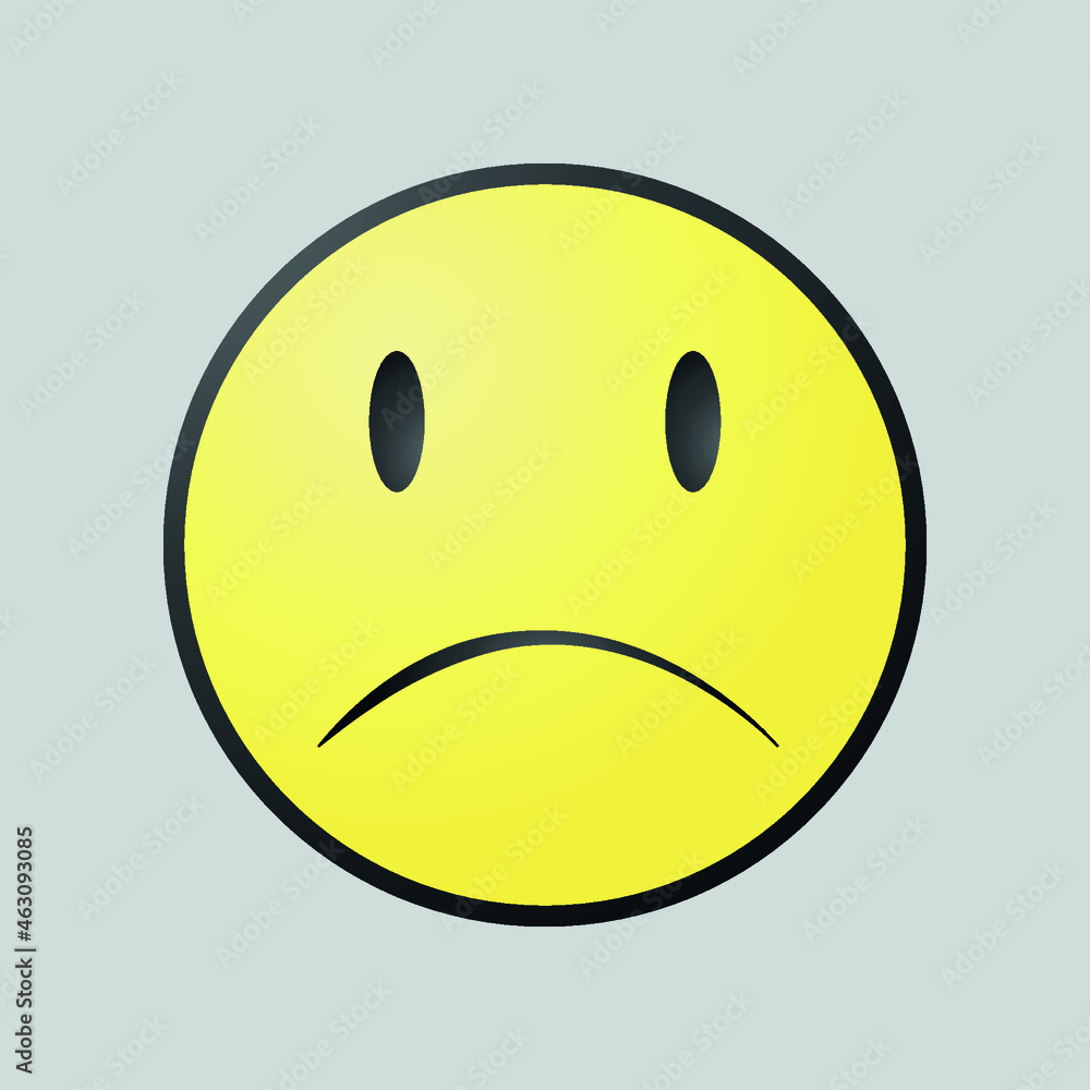 Fototapeta premium frown sad face emoticon vector illustration