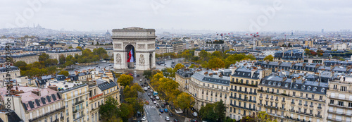 Aerial view of Arc de Triomphe, Paris photo