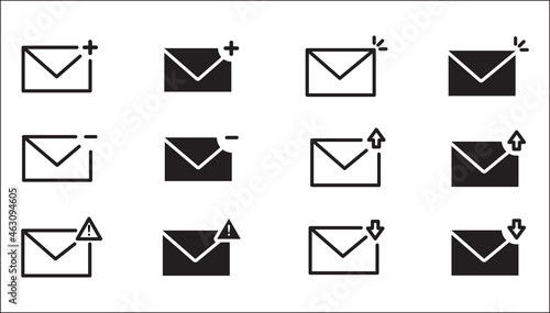 mail notification icon set