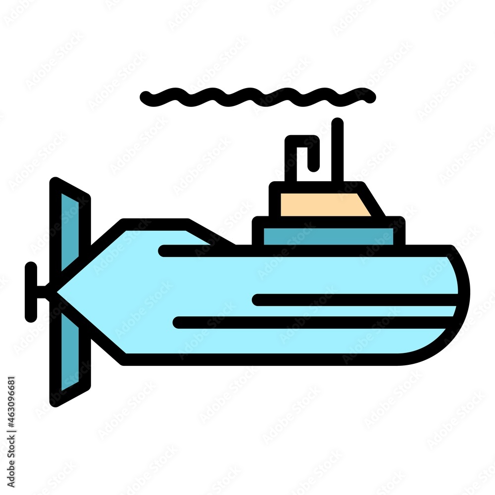 Periscope submarine icon. Outline periscope submarine vector icon color flat isolated Periscope submarine icon. Outline periscope submarine vector icon color flat isolated