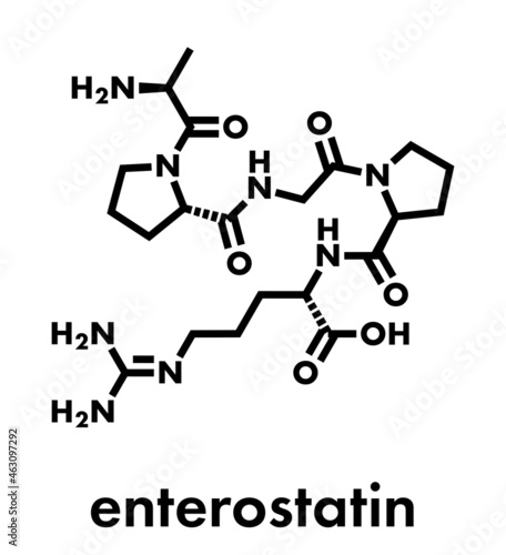 Enterostatin signaling peptide molecule. Reduces food and fat intake. Skeletal formula.