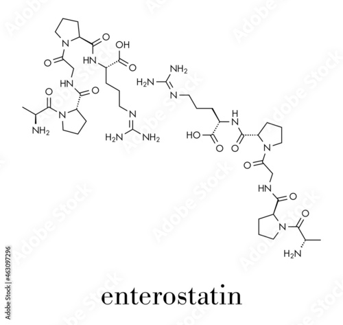 Enterostatin signaling peptide molecule. Reduces food and fat intake. Skeletal formula.
