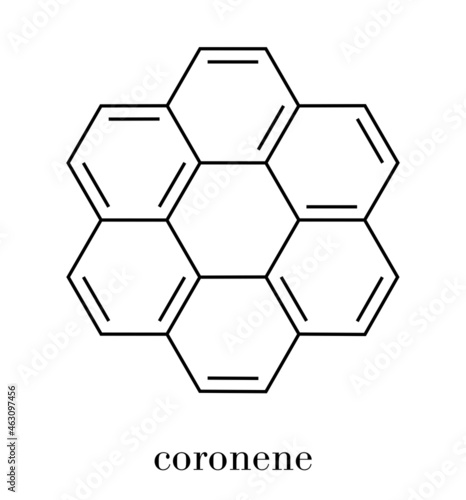 Coronene polyaromatic hydrocarbon (PAH) molecule. Skeletal formula.