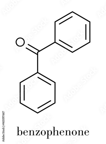Benzophenone molecule. Skeletal formula.
