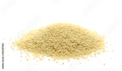 Couscous pile isolated on white  