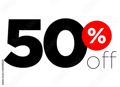 50%. number fifty percent off. modern font to use as a tag in digital marketing promotions and discounts. eps10
