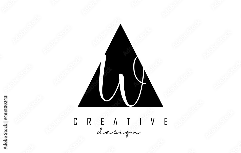 Letters AW a w Logo with a minimalist design. Abstract overlapping ...