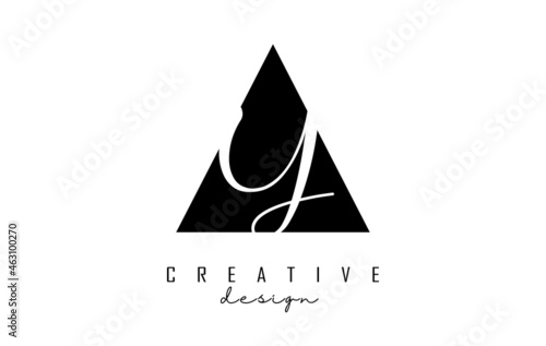 Letters AY a y Logo with a minimalist design. Abstract overlapping letters A & Y with geometric and handwritten typography. Creative Vector Illustration with letters A and Y. Lettering sign.