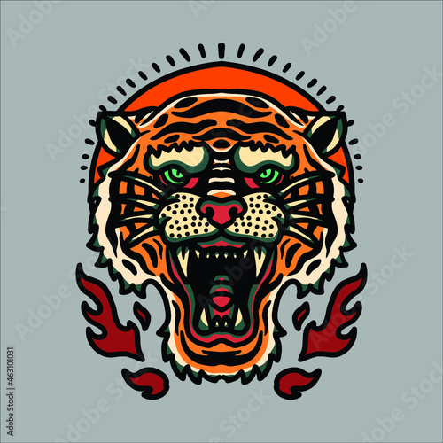 tiger tattoo illustration vector design