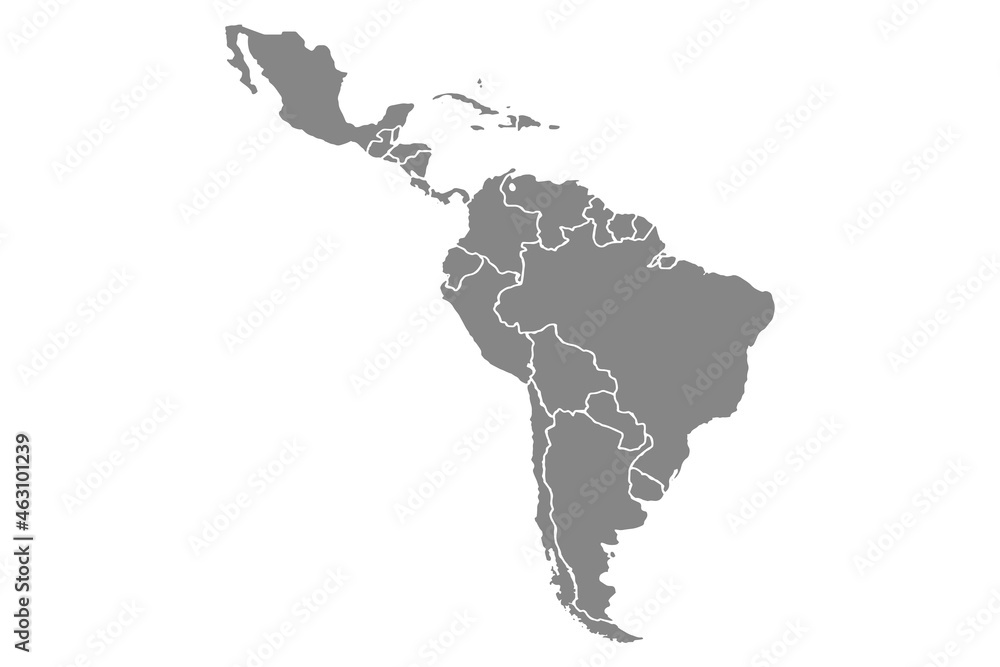 south america on white background vector EPS10