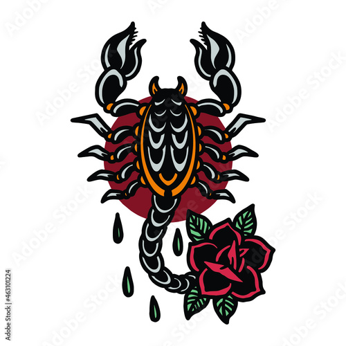 scorpion tattoo illustration vector design