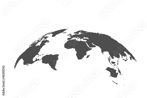 3D Globe Map Template Monochrome Design for Education, Science, Web Presentations. on white background vector EPS10
