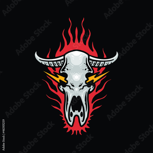 skull tattoo illustration vector design