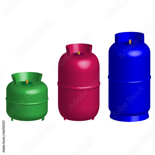 Gas cylinder 3d vector graphic illustration