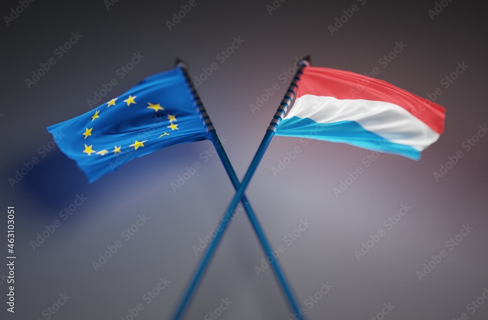 Fototapeta premium Abstract Luxembourg Flag 3D Rendering (3D Artwork)