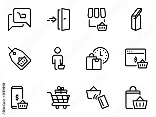Set of black vector icons, isolated against white background. Flat illustration on a theme time, delivery, purchase, payment for goods