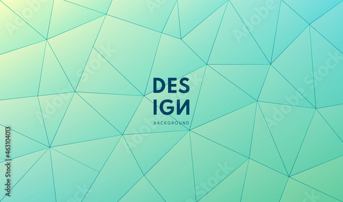 Abstract 3D luxury gradient green and blue polygonal modern design. Geometric triangular pattern. Technology and futuristic style. Can use for cover, poster, banner web, flyer, Landing page, Print ad.