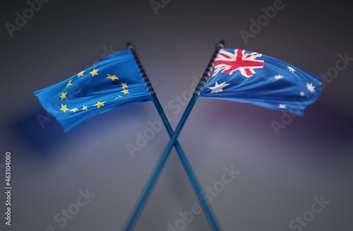 Abstract Australia Flag 3D Rendering (3D Artwork)