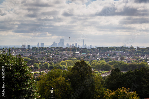 View of London skyline form. Alexandra Palace  London  UK