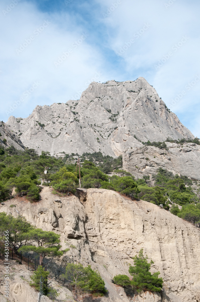 Sokol or Falcon mountain at New Light settlement, eastern Crimea, Russian Federation