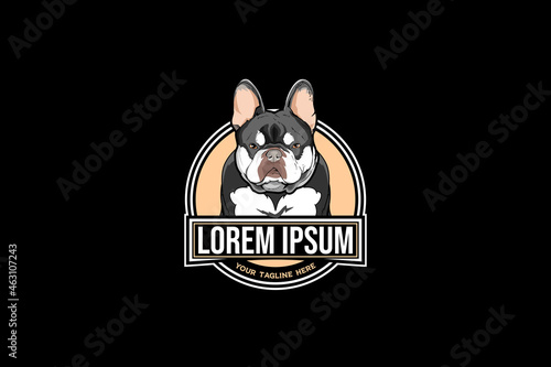 Bulldog anima cartoon character vector logo template
