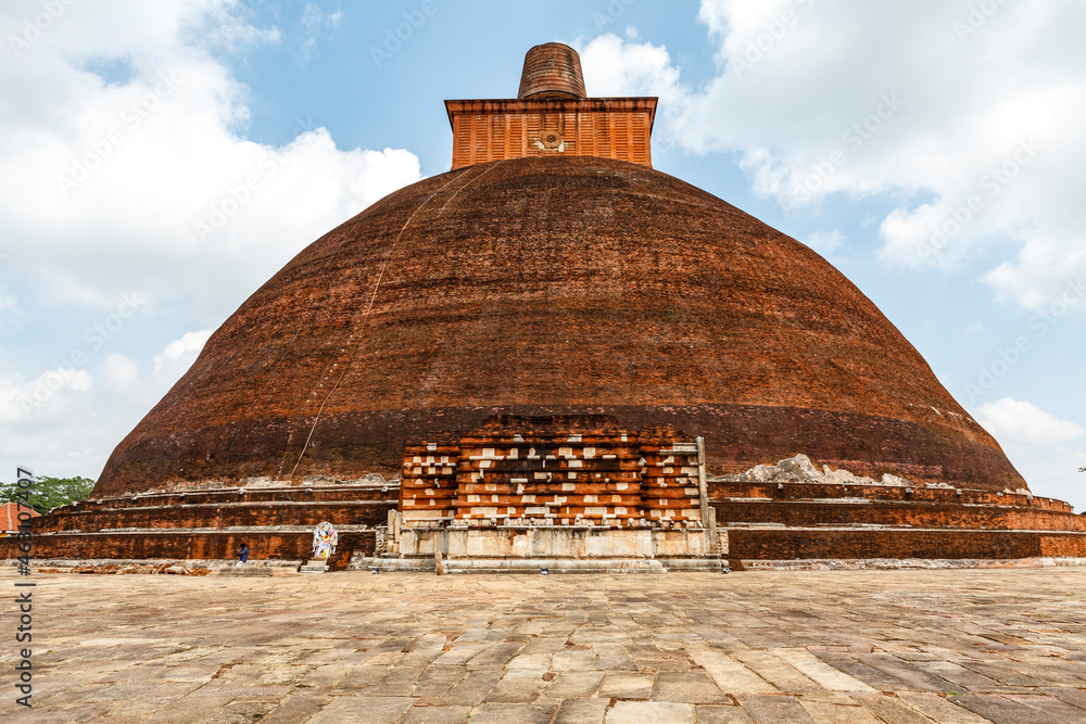 The Abhayagiri Dagoba is a Buddhist shrine in the UNESCO-listed ancient city of Anuradhapura in Sri Lanka, Asia