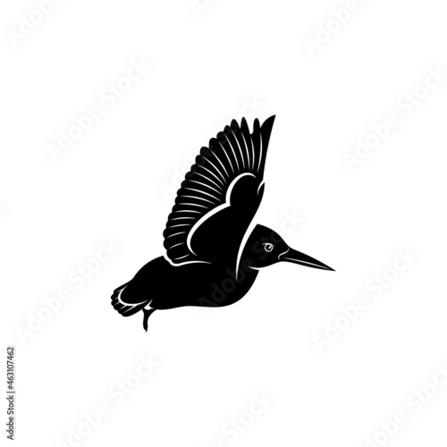 King fisher bird silhouette vector illustration design concept. creative design