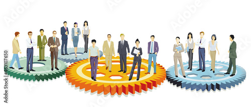 Business Team bei der Zusammenarbeit– Konzept Illustration