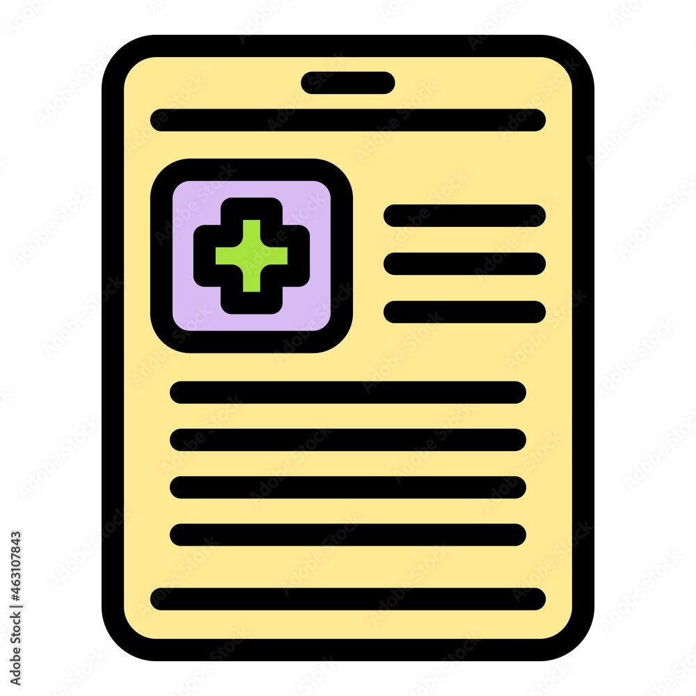 Online doctor icon. Outline online doctor vector icon color flat isolated Online doctor icon. Outline online doctor vector icon color flat isolated
