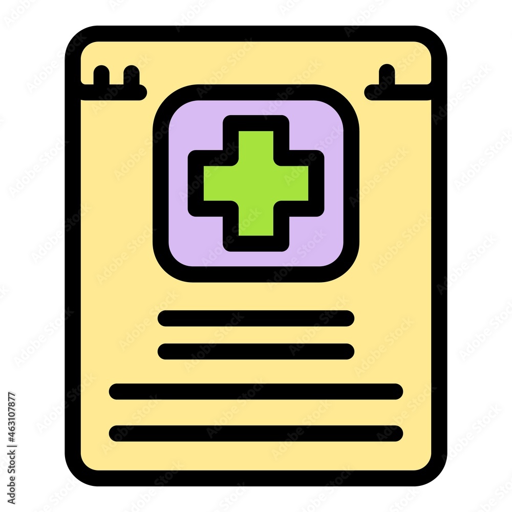 Online patient history icon. Outline online patient history vector icon color flat isolated Online patient history icon. Outline online patient history vector icon color flat isolated