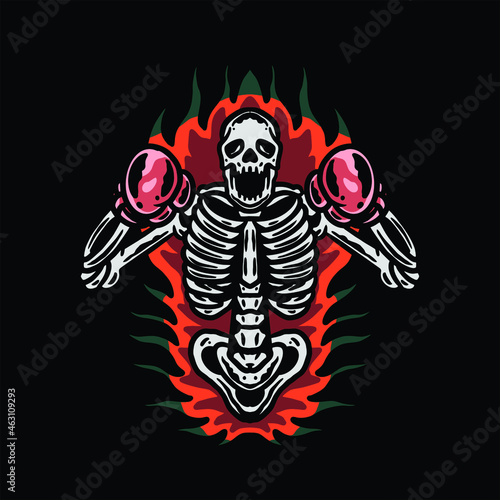 boxing tattoo illustration vector design
