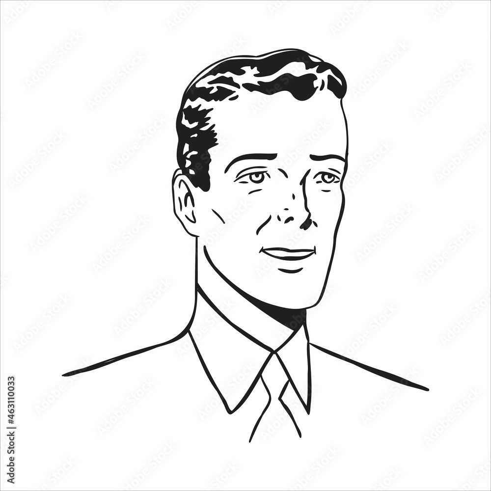 Portrait man winking at camera. Easy editable layered vector illustration. Portrait man winking at camera. Easy editable layered vector illustration.