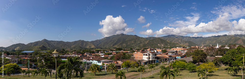 Panoramic, on a sunny day, in the city of La Union Valle del Cauca Colombia.