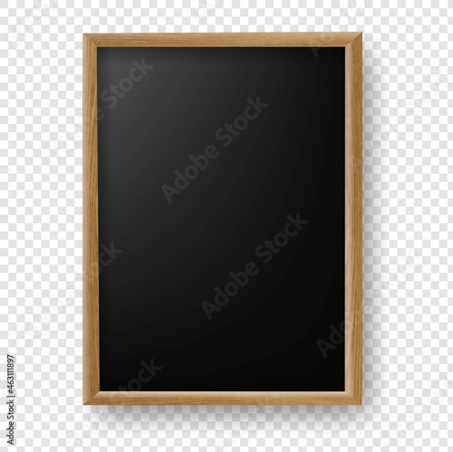 Wooden Frame And Isolated Transparent Background With Gradient Background, Vector Illustration, Vector Illustration