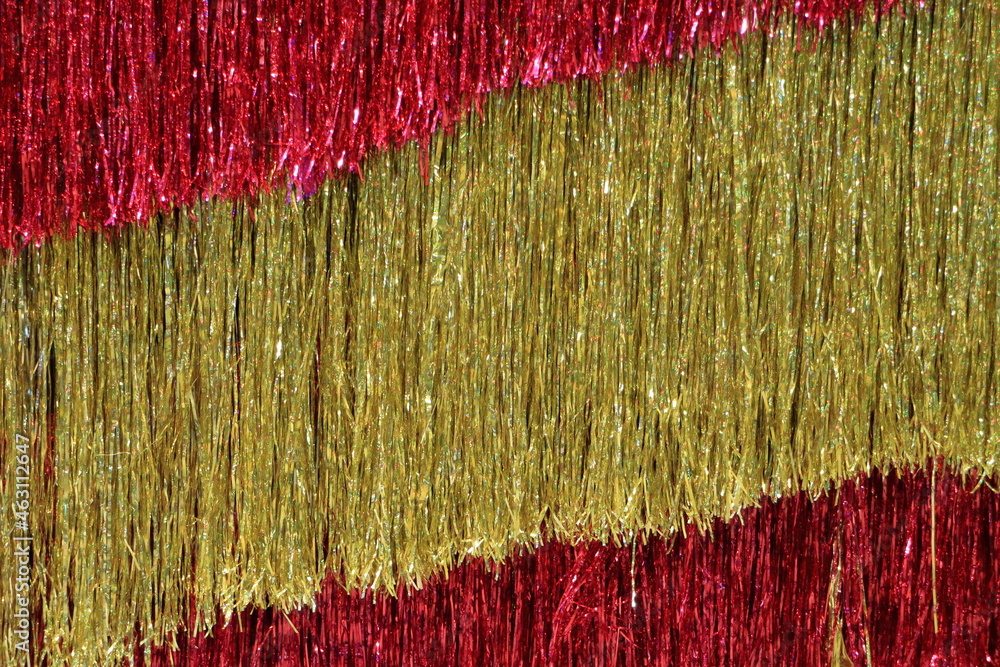 Fototapeta premium The curtain of shiny tinsel.
