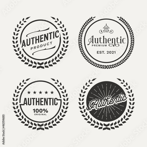 Authentic logo badge set bundle. Retro Insignias Vintage or Logotypes set. Vector design elements, business signs, logos, identities, labels, badges and objects.