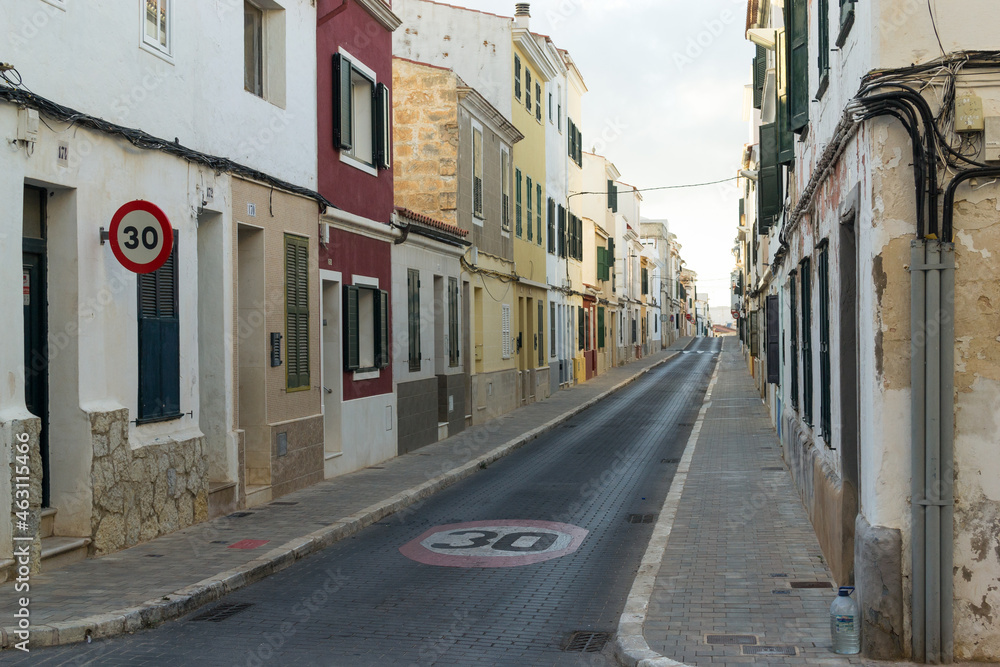 Street in the historic center of Mahón, Menorca.