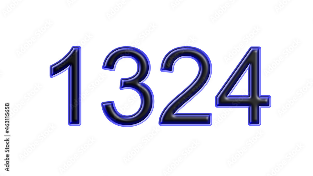blue 1324 number 3d effect white background blue 1324 number 3d effect white background